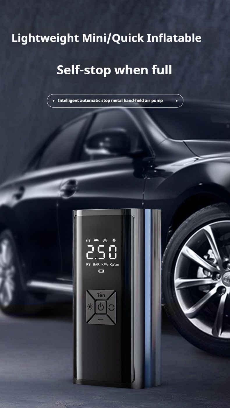 Outdoor sports, travel, car, motorcycle, inflation pump, portable, intelligent, wireless, digital display, inflator, multifunctional tire, emergency_autovado.com