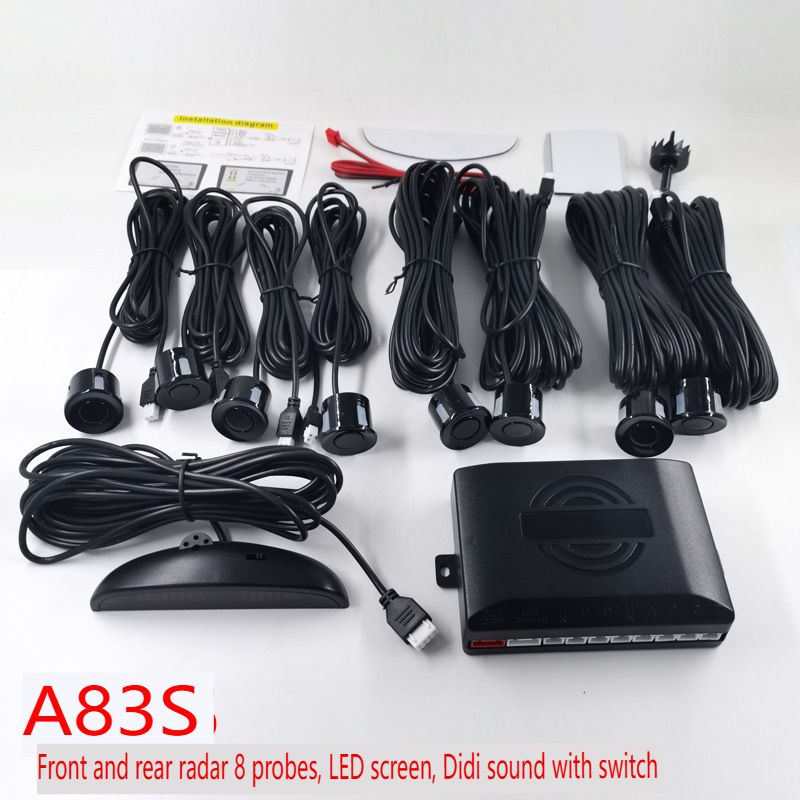 8-Sensor LED Parking Radar System With Voice Alerts & Crescent Display - Universal Front/Rear Bumper Parking Assistant For Cars/SUVs/Trucks_autovado.com