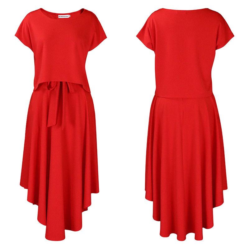 Women's Clothing plus size women's clothing 2023 new fashion temperament casual tops big swing skirt suit_autovado.com