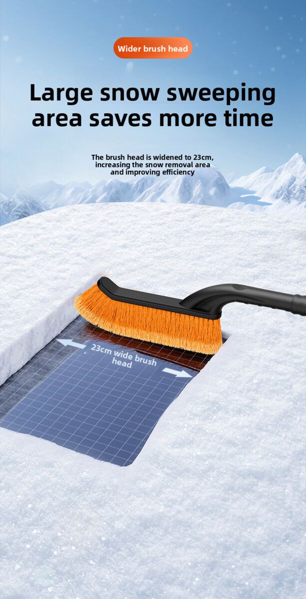 Car Detachable Car-mounted Ice Scraper Brush Winter Tool Rubber Snow Removal Shovel_autovado.com
