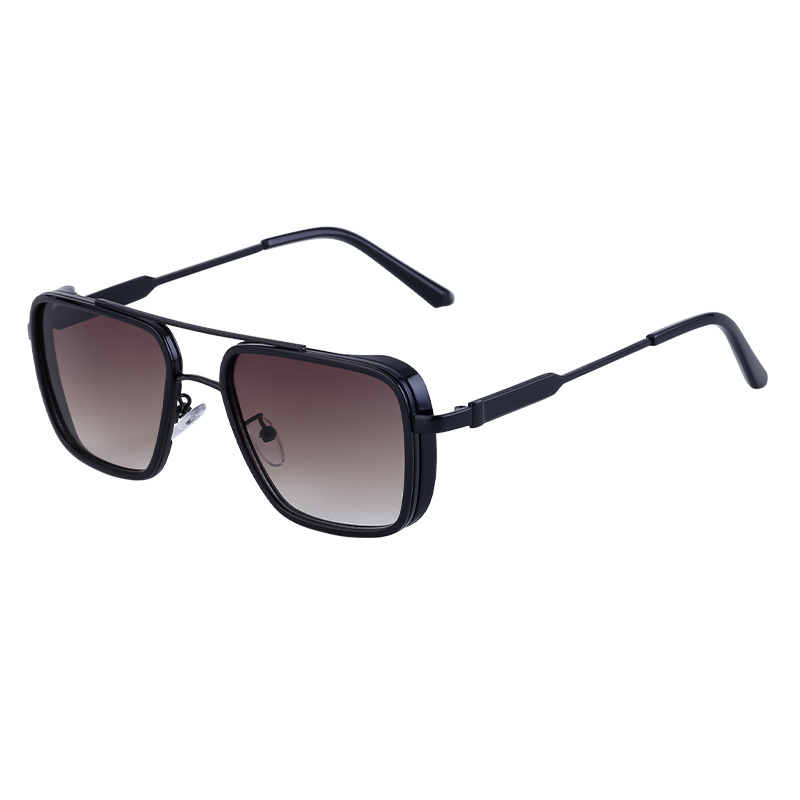 2024 New European and American Retro Punk Style Sunglasses Men's Sun Protection Square Frame Sunglasses Men's Cross-Border Wholesale Shades_autovado.com
