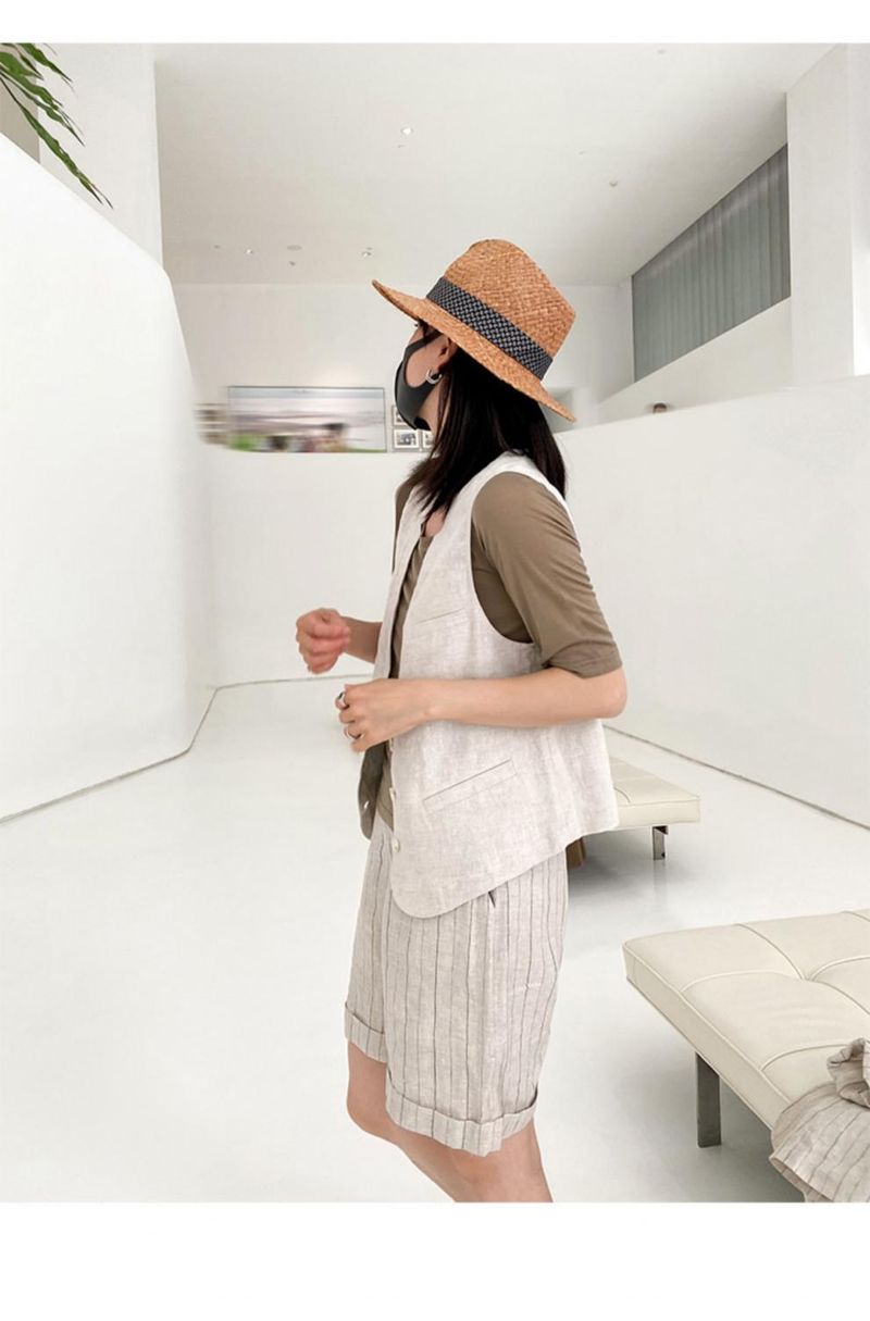 Women's Clothing cotton and linen! Layering without fear of hot summer, versatile and slim vest_autovado.com