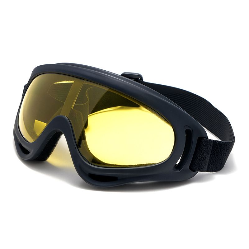 Unisex Anti-Dust Goggles For Cycling, Motorcycling & Outdoor Sports – Windproof, Interchangeable Lenses (Black Frame With Clear/Yellow/Smoke)_autovado.com