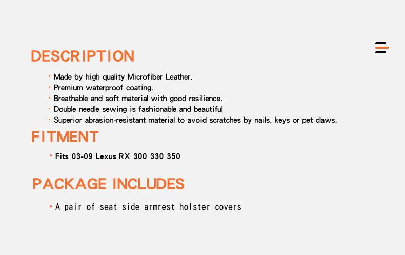 Suitable for 03-09 Lexus 300 330 350 side glove seat side armrest replacement leather cover_autovado.com