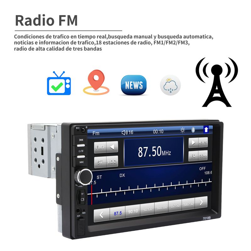 7018 single dock car MP5 player car Bluetooth MP4 MP5 all in one machine reverse car image_autovado.com
