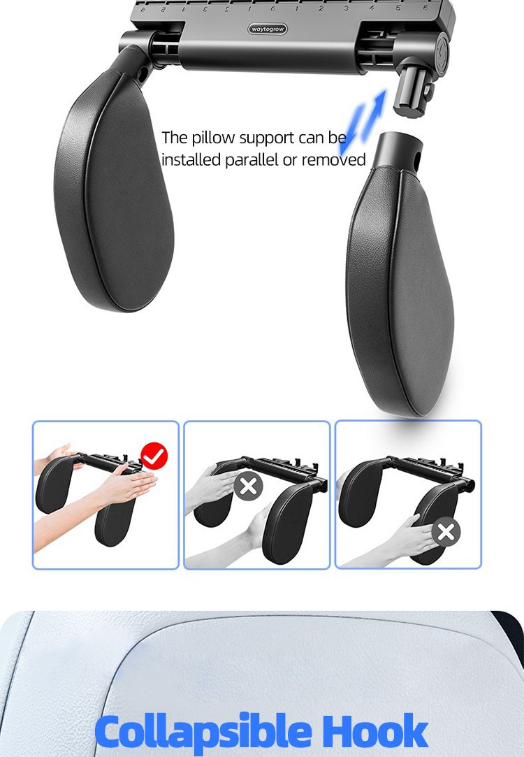 A 45D Slow-Rebound Space Memory Foam With Double Hooks For The Car Seat Side Sleeping Headrest_autovado.com