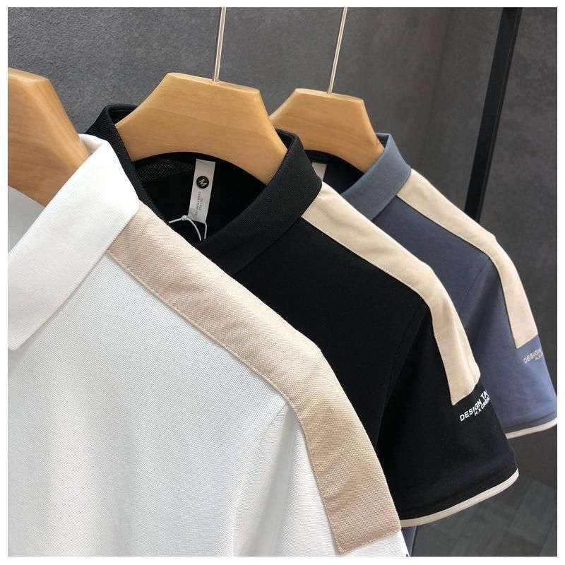 Men's clothing Summer short-sleeved polo shirt for young men, half-sleeved T-shirt, trendy brand, slim lapel, casual all-match T-shirt,new_autovado.com