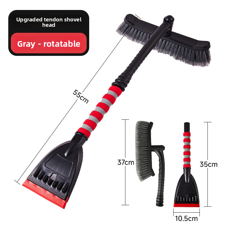 Car Detachable Car-mounted Ice Scraper Brush Winter Tool Rubber Snow Removal Shovel_autovado.com