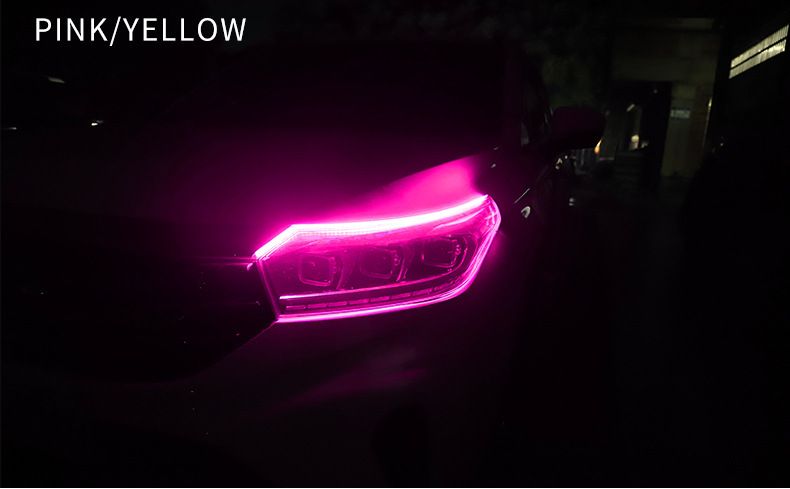 Car Ultra-Thin LED Daytime Running Guide Flowing Dual Color With Turn Signal Universal Silicone Decorative Light Strip_autovado.com
