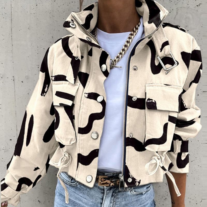 Women's Clothing autumn and winter new motorcycle jacket coat short tops _autovado.com