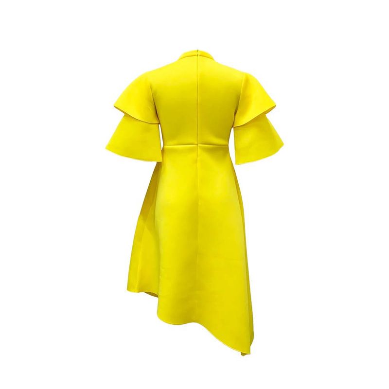 Women's Clothing women's new style double half turtleneck solid color large swing evening dress large size dress_autovado.com
