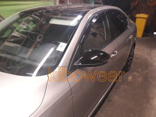 Pair Black Side Mirror Caps Cover for Skoda SuperB III 2016 2019 Auto replace door wing_autovado.com