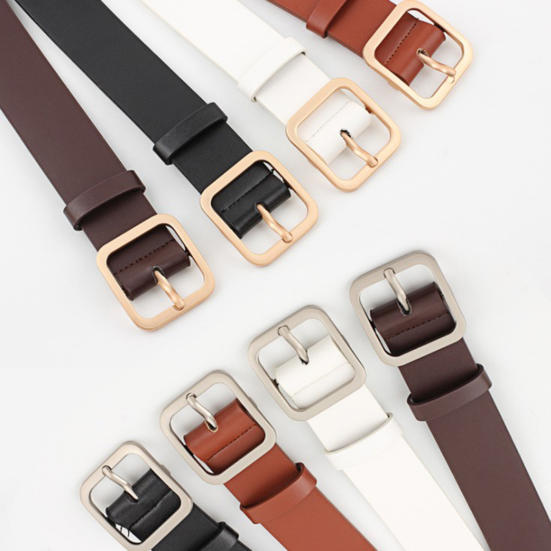 HOT PU Leather Belt Women Square Pin Buckle Black Belts for Jeans Pants Chic Brand Vintage Strap Female Waistband_autovado.com