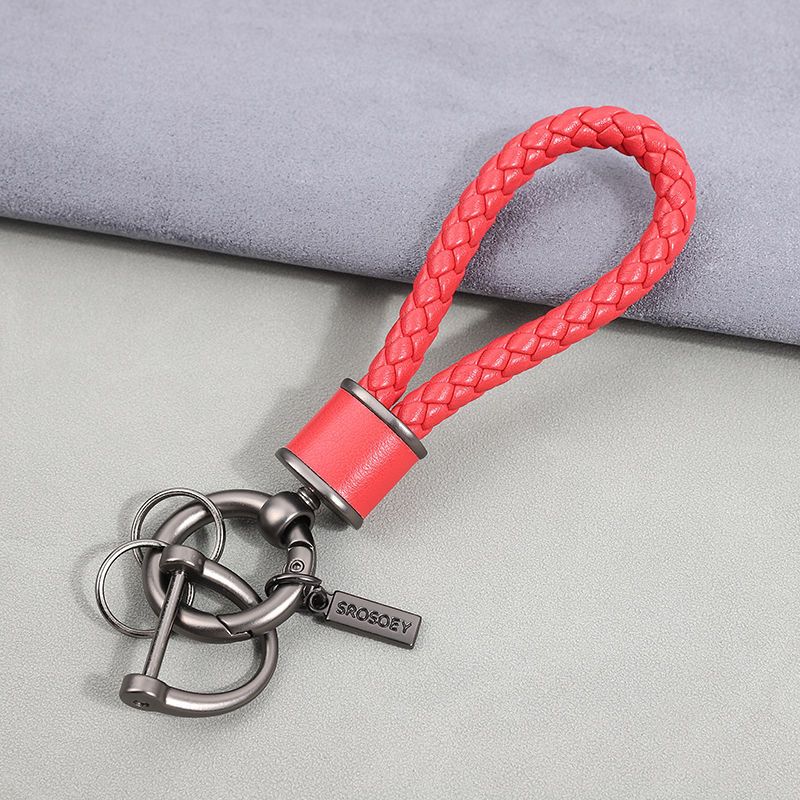 Car Key Chain Pendant Women's Men's High End Personality Creative Braided Leather Car Key Chain Cute Ins Internet Celebrity_autovado.com