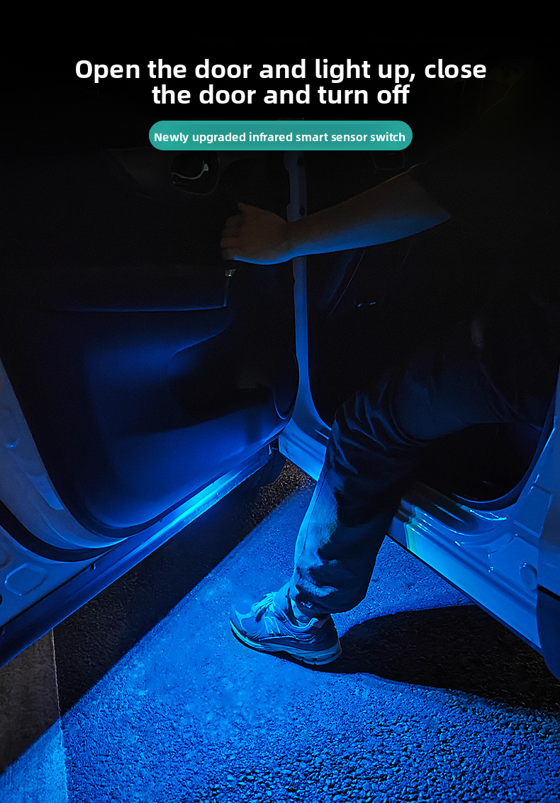 Car Warning Door Lighting LED Colorful Flashing Atmosphere Welcome Anti-Collision Anti-Rear-End Light No Wiring Required_autovado.com