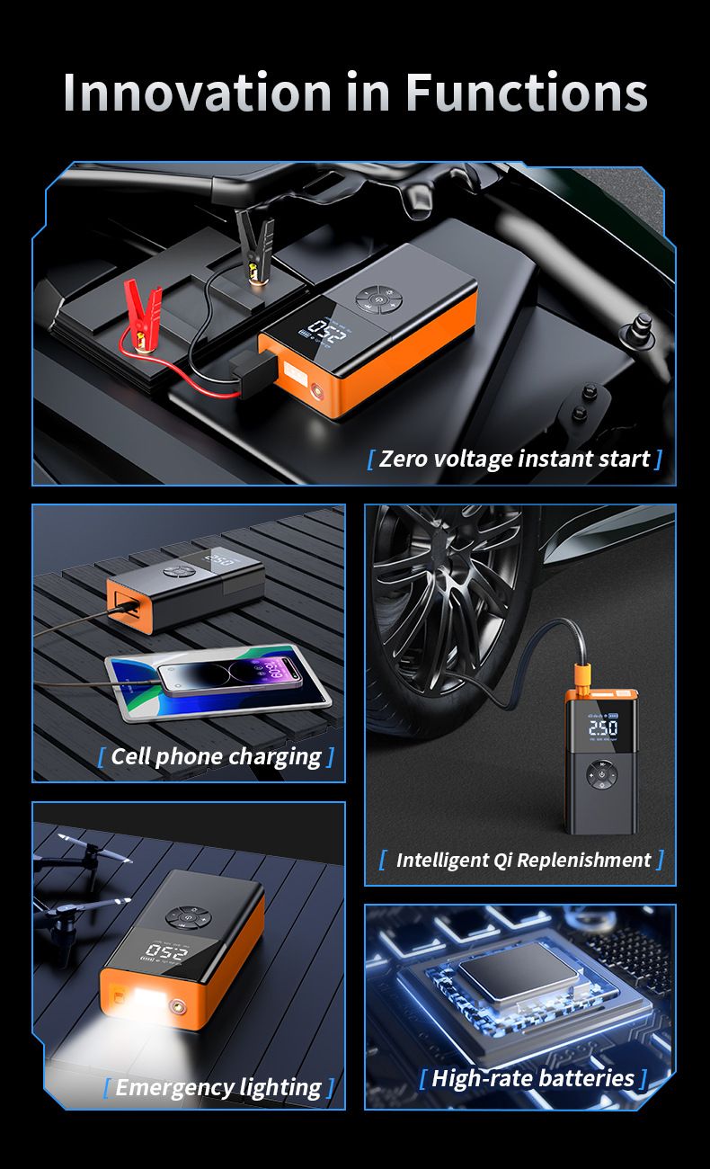 Jump Starter Air Pump Combo Car Battery Emergency Power Bank Ignition Tool_autovado.com