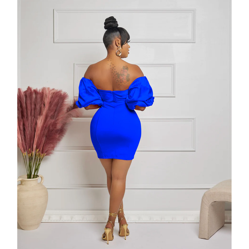 Women's Clothing fashion women's solid color short-sleeved pleated backless skirt dress_autovado.com