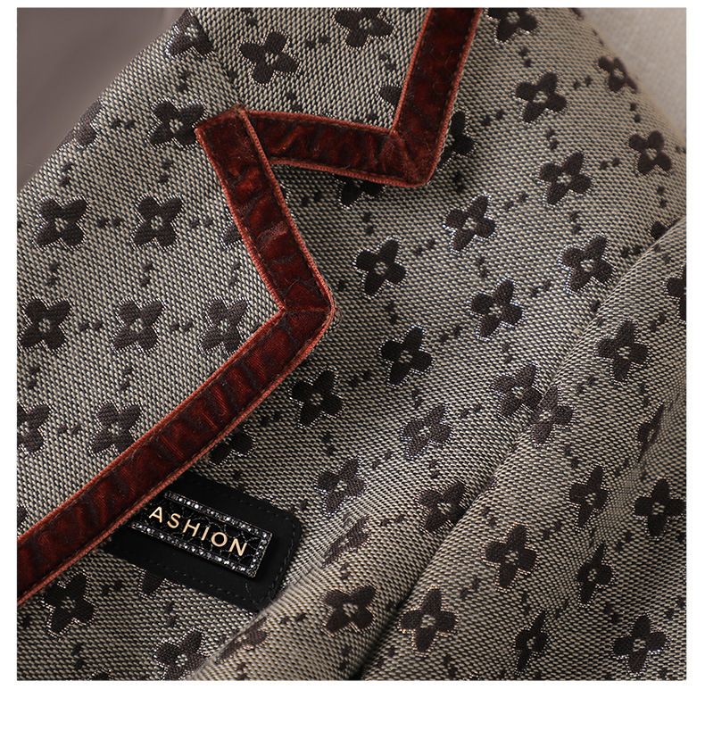 Women's Clothing Socialite elegant style suit two-piece spring and autumn printed suit _autovado.com