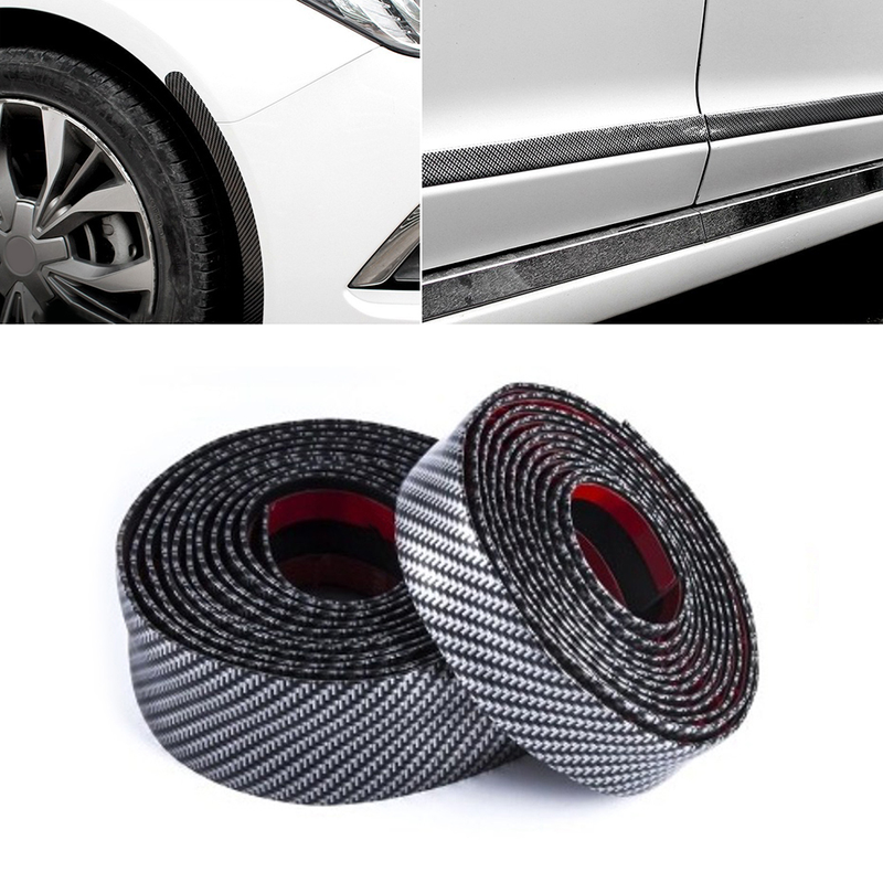 Yuanmheng Car Styling Carbon Fiber Rubber Door Sill Protector Trim Strip Decor Sticker_autovado.com