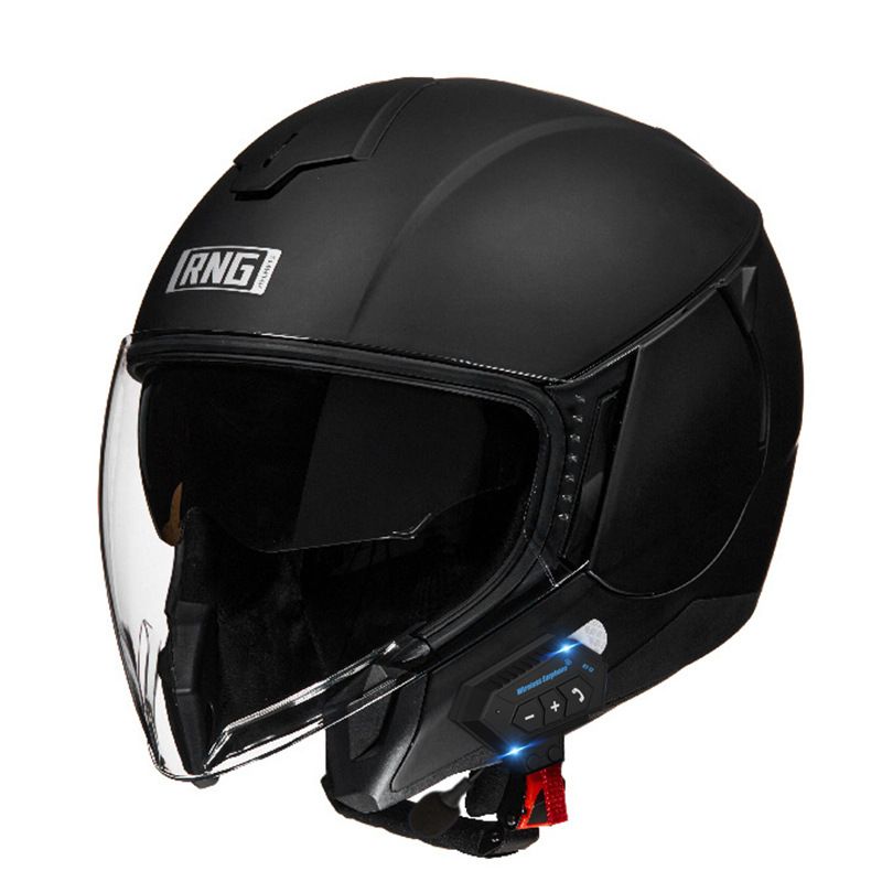 3C Certified Motorcycle Bluetooth Helmet - Lightweight ABS 3/4 Half Helmet For Men & Women, Multi-Color Options With UV-Protective Visors_autovado.com