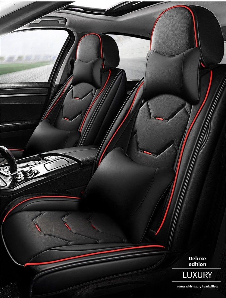 Car Cushion Four Seasons Suitable Cute All-inclusive Seat Cover Summer Full-enclosed Seat Cushion Goddess Leather Seat Cover New_autovado.com