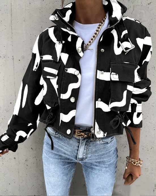 Women's Clothing autumn and winter new motorcycle jacket coat short tops _autovado.com