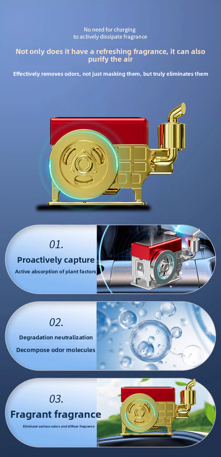 Solar Powered Light-Sensitive Long-Lasting Fragrance Diffuser Car Interior Decoration Wealth Machine Ornament High-End_autovado.com