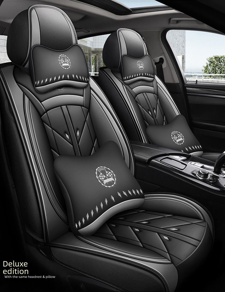 Winter Car Cushion Seat Cover Full Surrounding Four Seasons General New Leather Seat Cover Linen Leather Seat Cushion Seat Cover_autovado.com