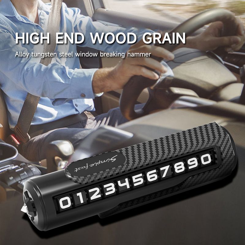 Phone Number Metal Hammer Car Multi-Function Safety Window Breaker Temporary License Plate Remover_autovado.com