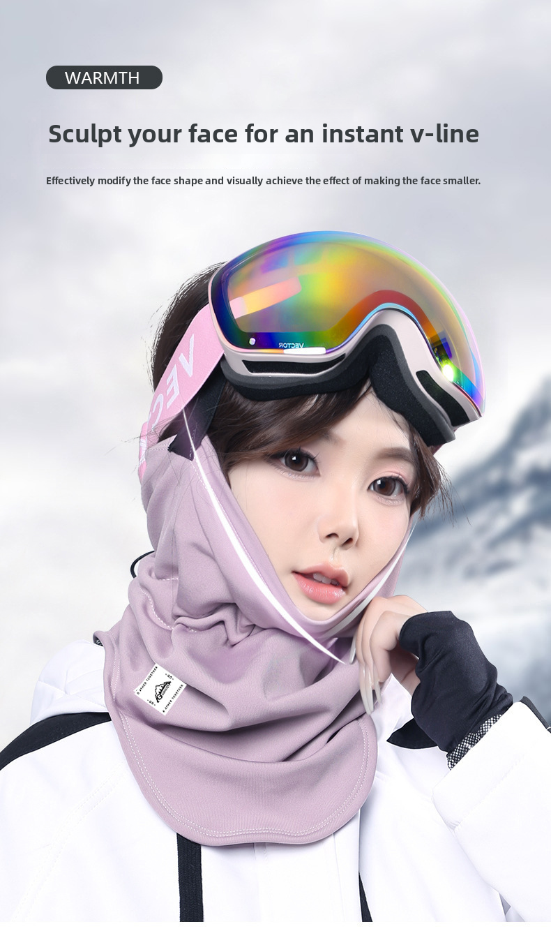 Winter Ski Mask Windproof Snowproof Warm Neck Protection Breathable Quick-dry Cycling Cold-proof Korean Style V-shaped_autovado.com