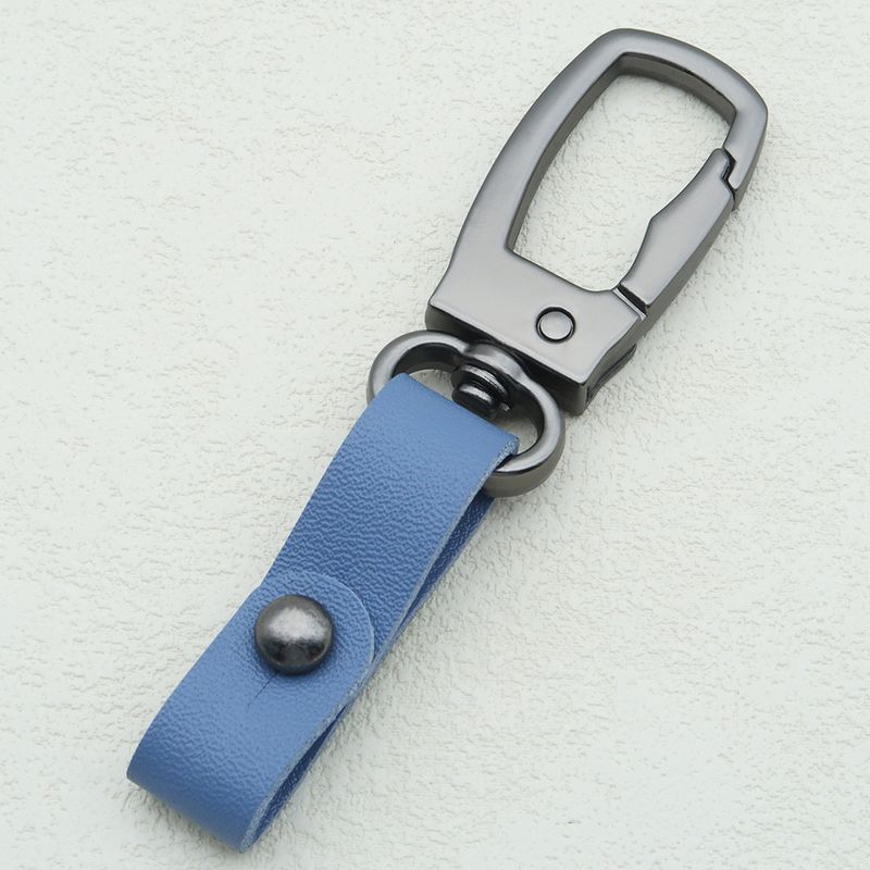 Square Metal Car Keychain Pendant Creative Simple Keychain Men's And Women's Leather Waist Keychain Accessories_autovado.com