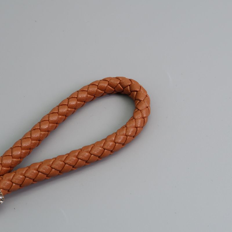 Car Keychain Pendant Diamond-encrusted Keychain Ring Hand Woven Leather Rope Anti-loss D Key Chain_autovado.com