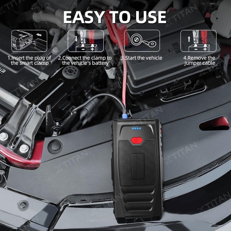 129800mAh Bank 3in1 Cable Emergency Power Supply Car Jump Starter & Air Pump Accessories Black_autovado.com