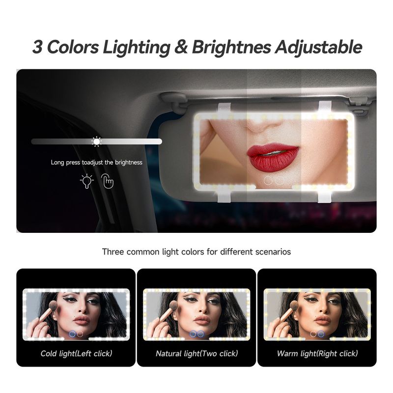 Direct Car LED Makeup Sun Visor Touchscreen Double Button Light-Up Mirror_autovado.com
