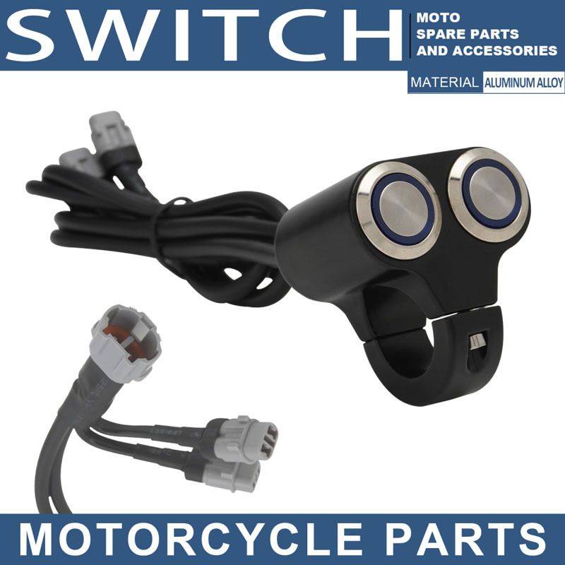 Universal Aluminum Alloy Dual Switch For Car Modifications - Premium Replacement Part For S/X Models - Durable & Lightweight (14.5 * 4.5 * 6.5mm)_autovado.com