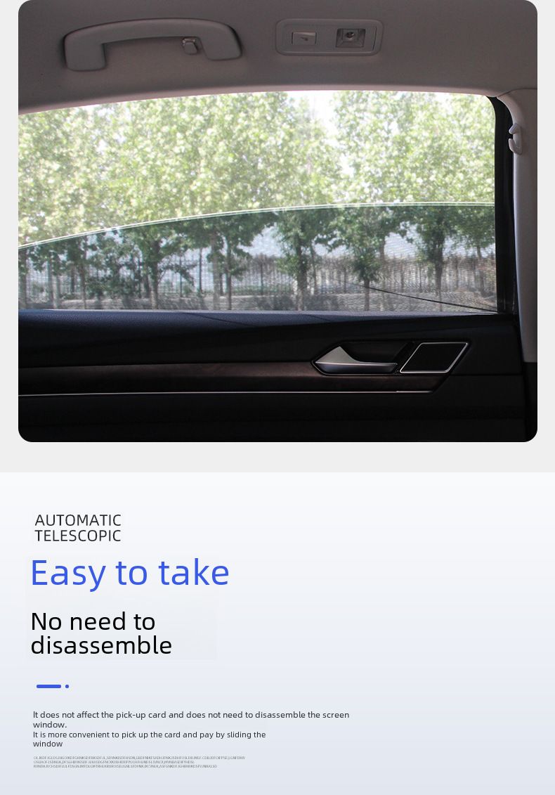 Car sunshade Sun shade Sun insulation window anti-mosquito screen net Car privacy inside the car shade car side curtain_autovado.com
