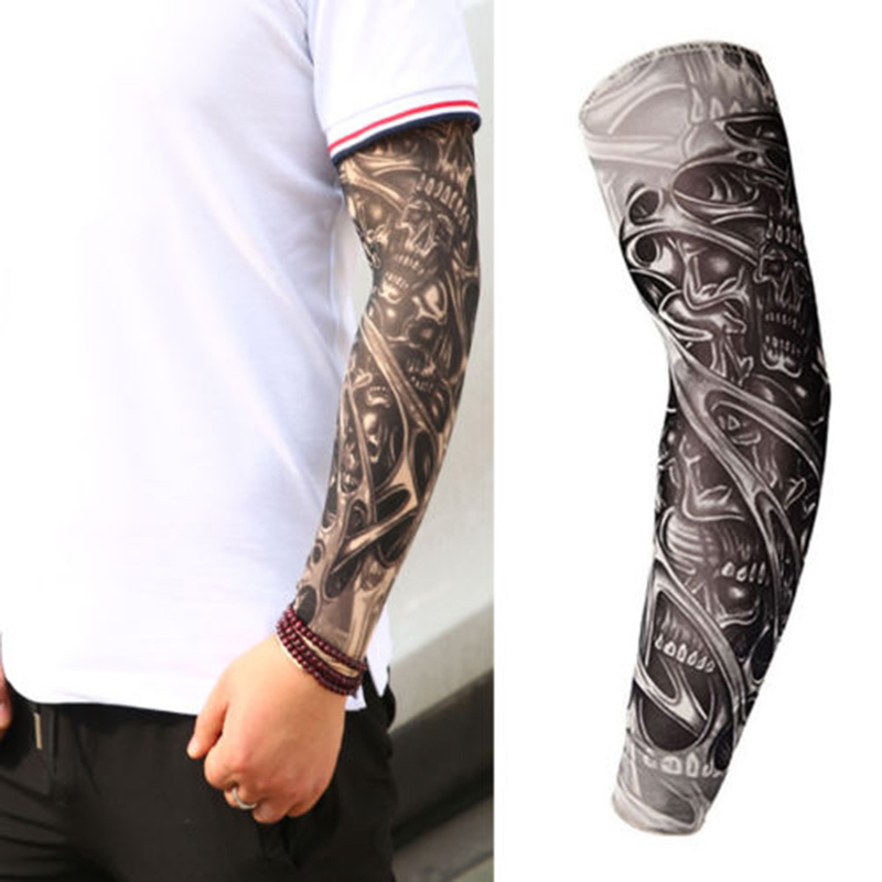 Zhuoxinder Unisex Stretchy UV Protection Cycling Outdoor Slip On Tattoo Arm Sleeve_autovado.com