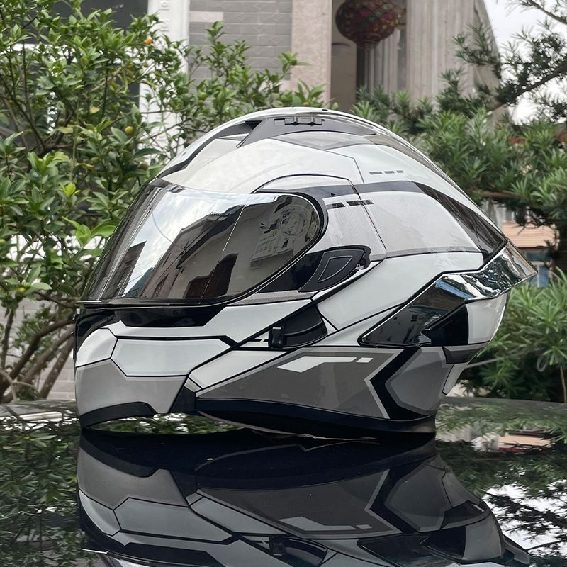 Orz Motorcycle Men's And Women's Uncovered Helmet, Dual Mirror Winter Tail Wing, Semi Full Coverage, All Season_autovado.com