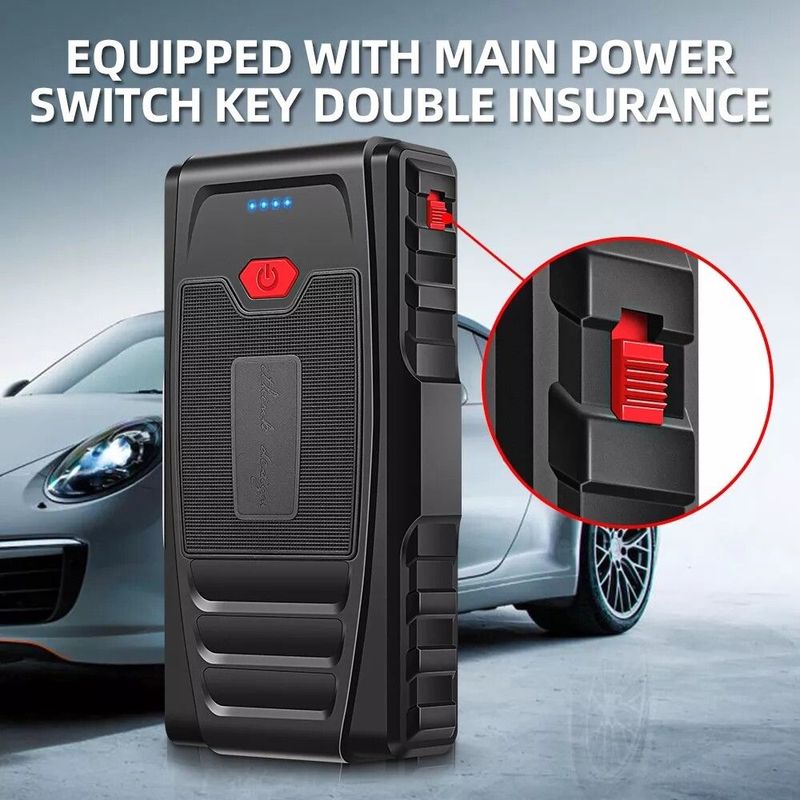 12V Jumper Tire Air Pump Booster Portable USB Car Emergency Starter Power Bank Phone Charger_autovado.com