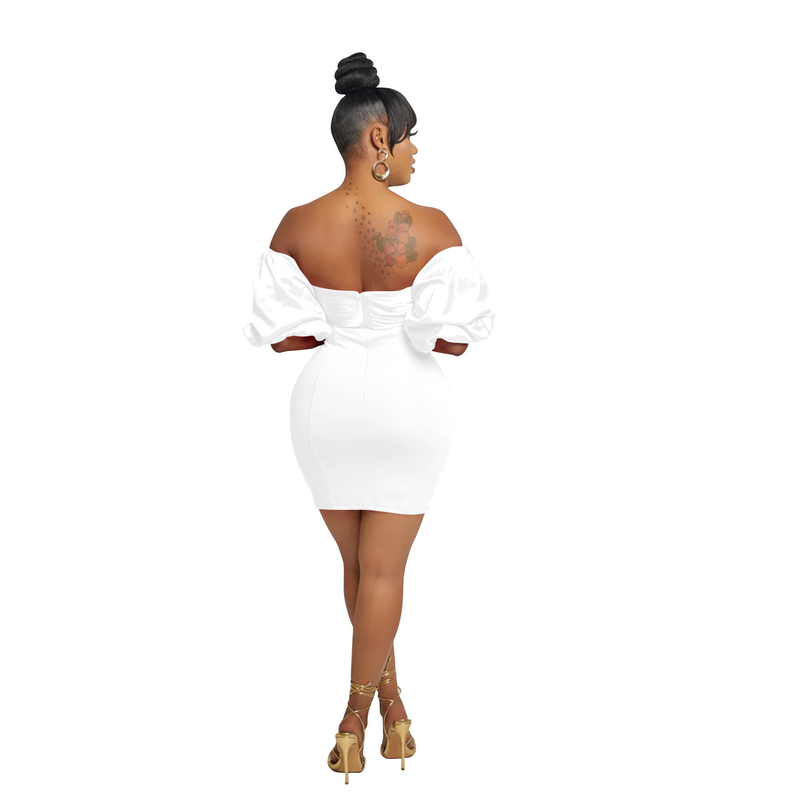 Women's Clothing fashion women's solid color short-sleeved pleated backless skirt dress_autovado.com
