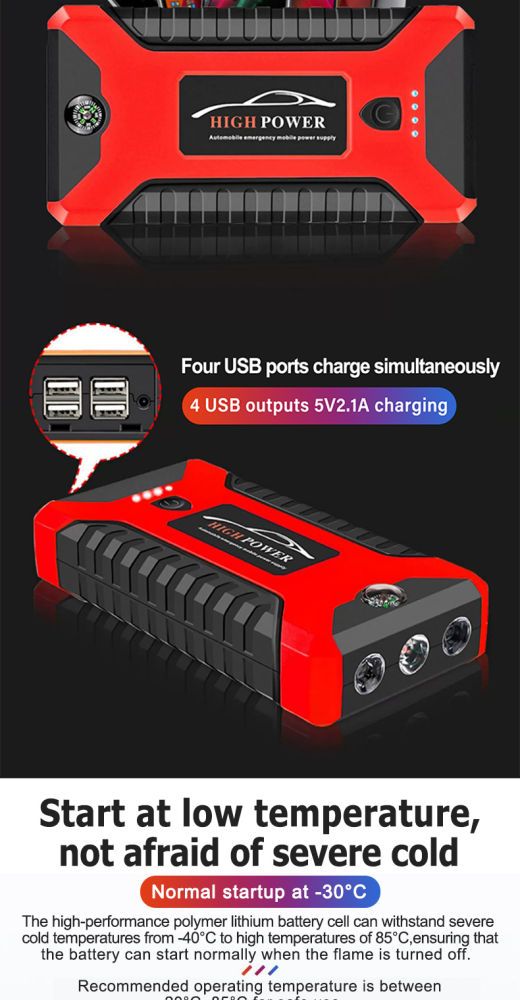 99800mAh 12V Jumper Powerbank Tire Air Pump Booster Portable USB Charger Emergency Battery Charge Start Phone Charging_autovado.com