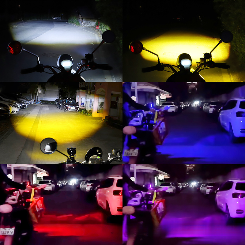 Motorcycle LED Rainbow Owl Tiger Style Spotlight Electric Vehicle Modified Front Headlight_autovado.com