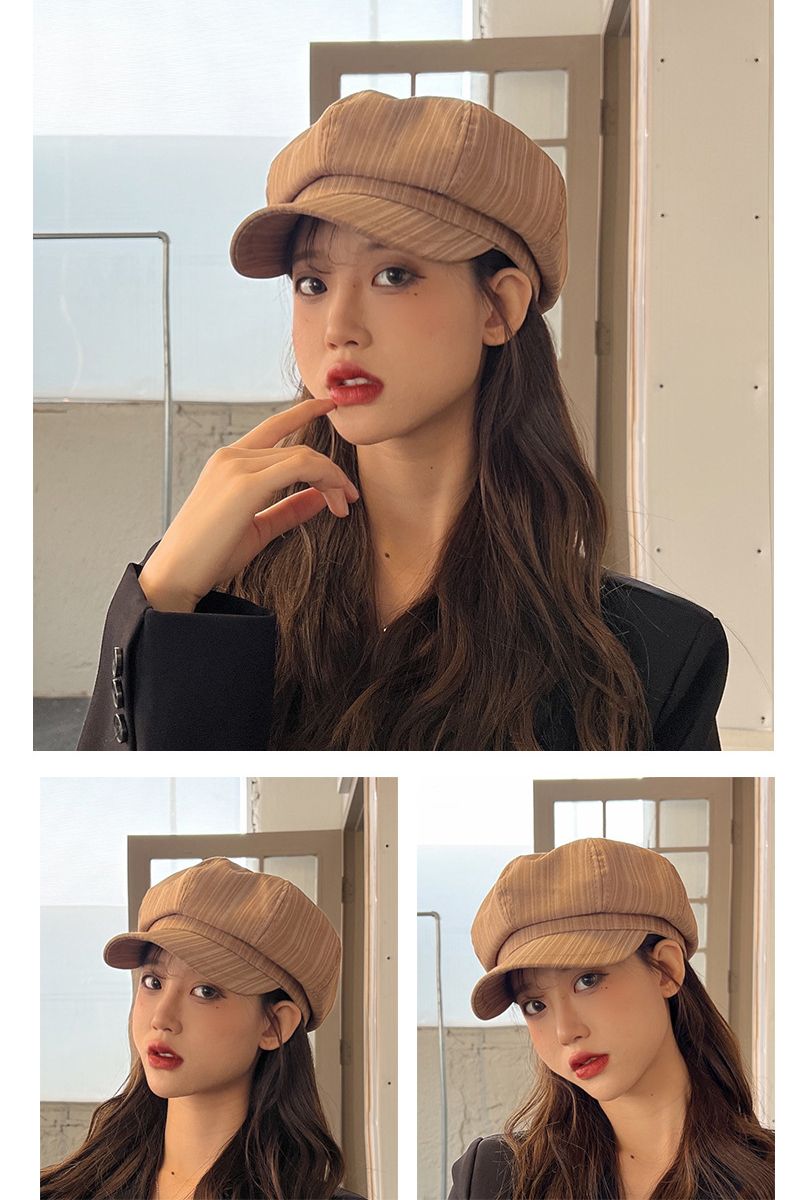 Hot Sale HT4026 Spring Autumn 2024 New Fashion Octagonal Cap Female Vintage Beret Hat Ladies Retro Berets for Women_autovado.com