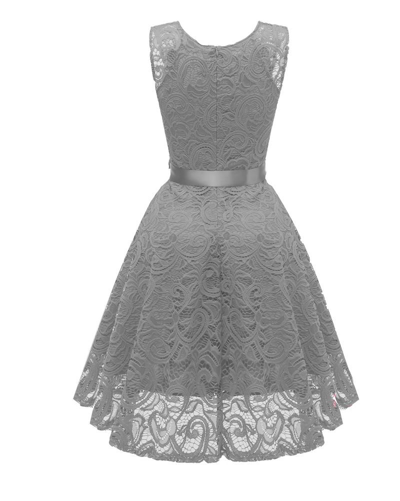 Women's Nordic small fresh V-neck mature women's big swing lace women's dress_autovado.com