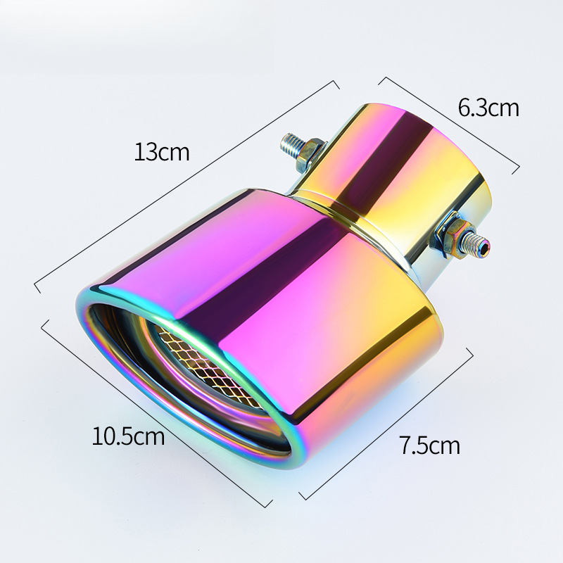Stainless Steel Muffler Gas Cover Decoration Single Car Exhaust Pipe Universal Tail Throat_autovado.com