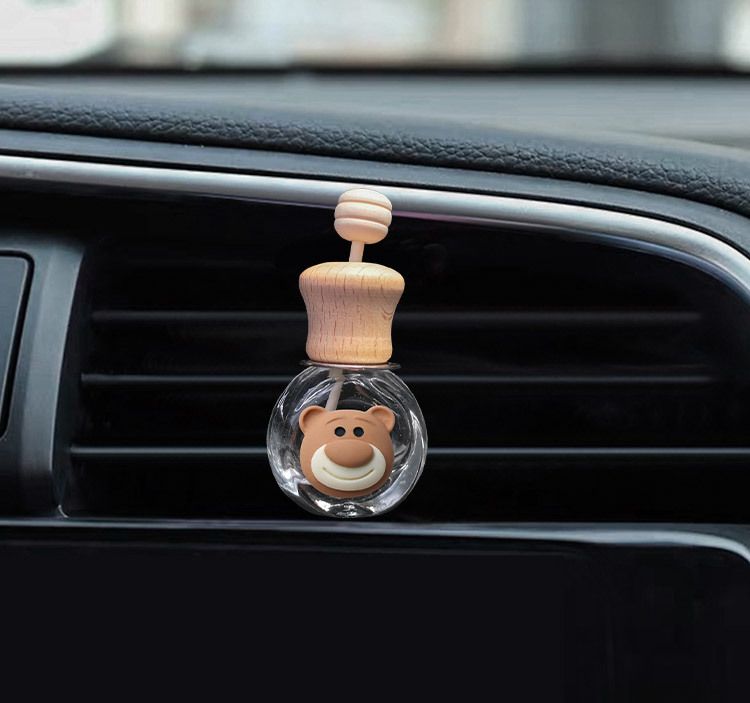 Cartoon milk tea car perfume bottle empty bottle Internet celebrity car air outlet aromatherapy clip ins decoration decoration supplies_autovado.com