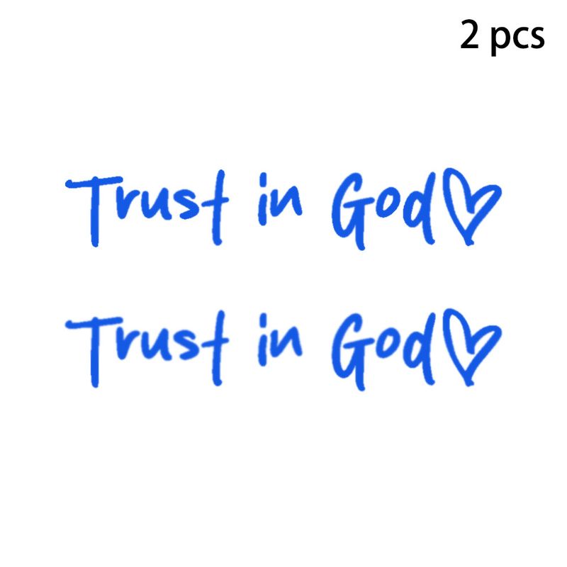 2 pack Trust in god car rearview mirror makeup mirror life faith decorative stickers_autovado.com