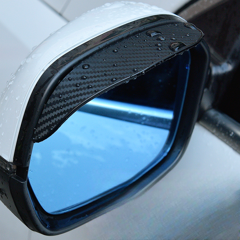 Car With Thickened Carbon Fiber Texture Eyebrows, Rearview Mirror Rain Shield_autovado.com