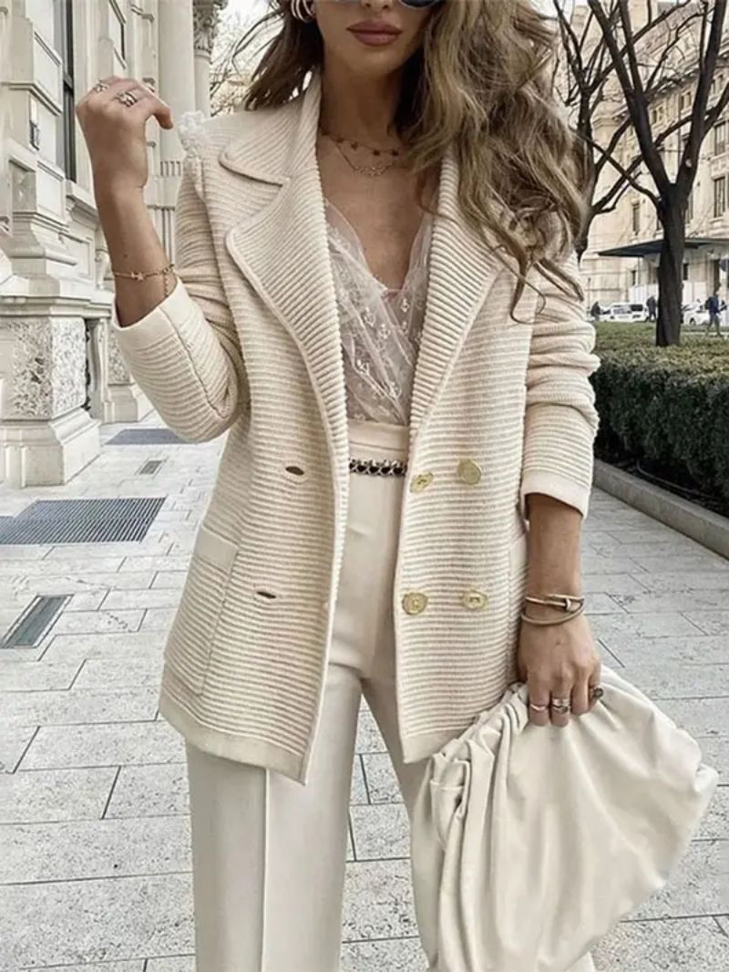 Women's Clothing Short Casual Knitted Tops Long Sleeve Jacket Coat_autovado.com