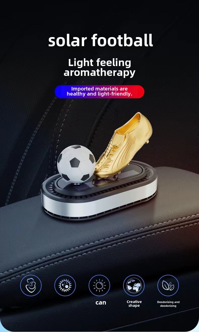 Solar rotating football gold boots ornaments cross-border car perfume seat new car aromatherapy lasting light fragrance_autovado.com
